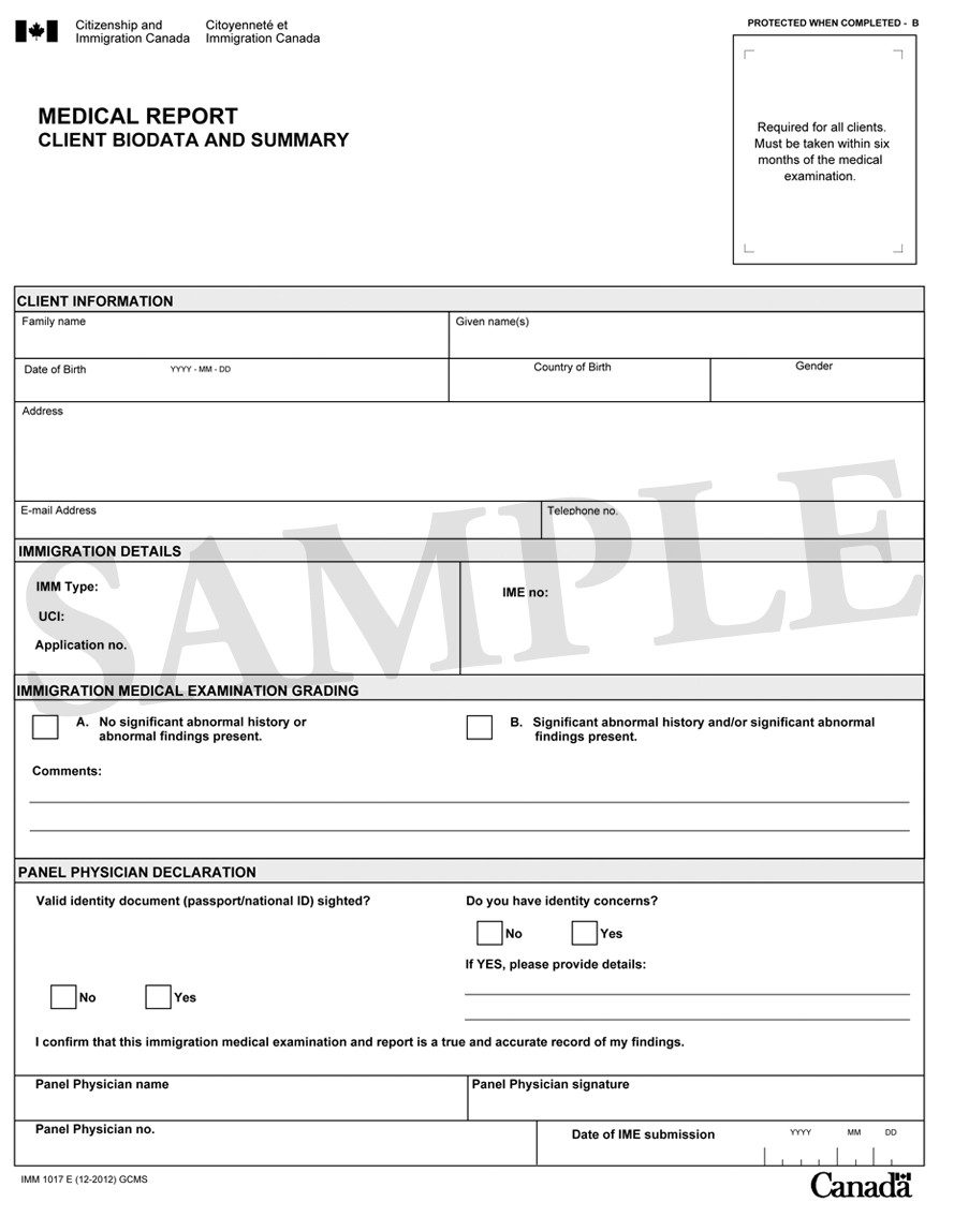 immigration medical report